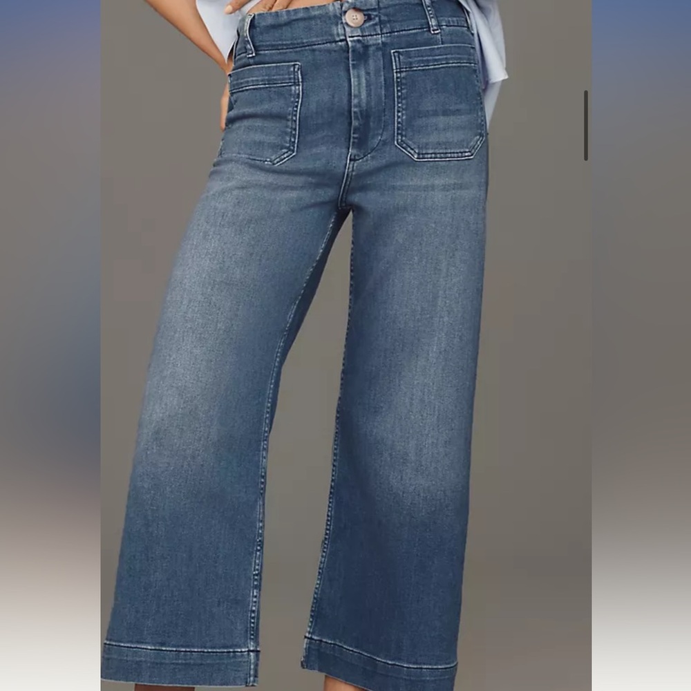Anthropologie: The Colette Crop High-Rise wide-leg jeans by Maeve